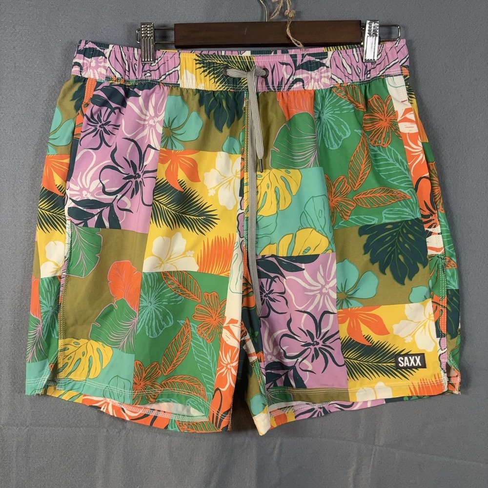 Saxx Ballpark Pouch Oh Buoy 2N1 Shorts Mens‎ Sz L Multicolor Cooling Liner